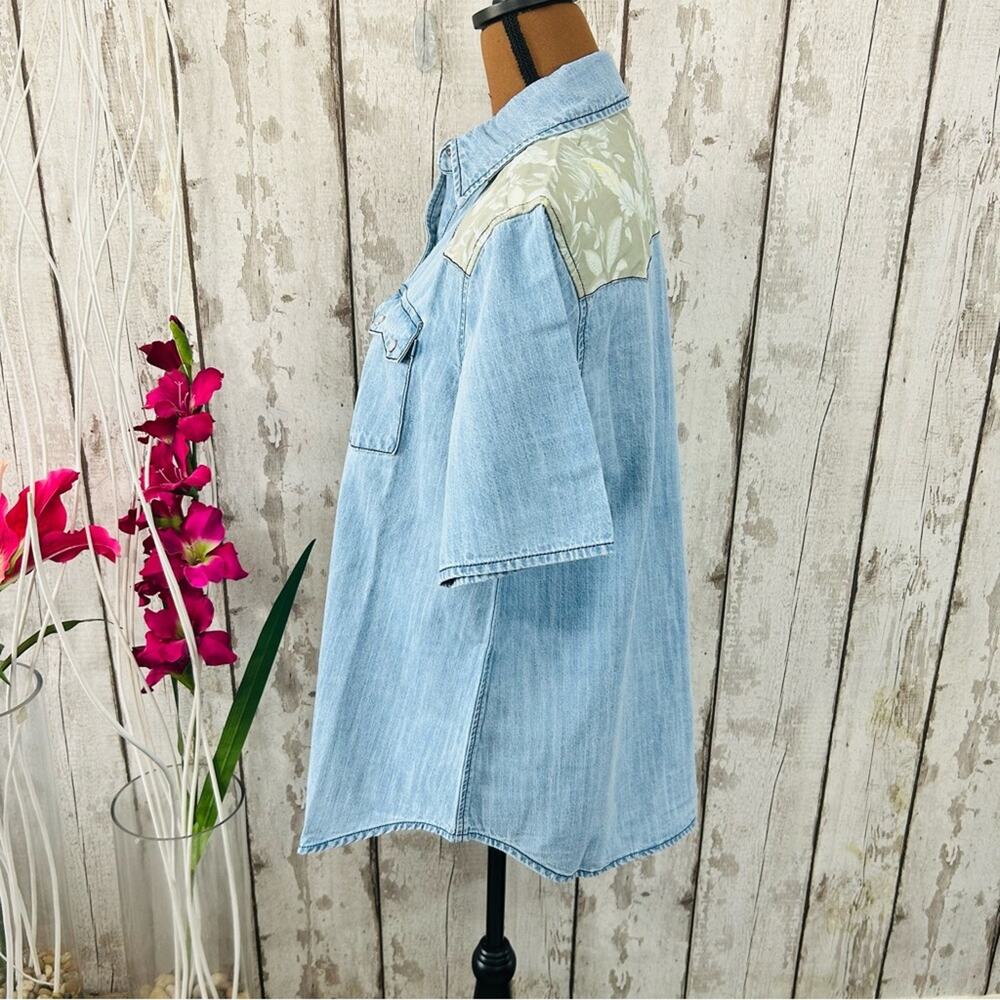Free People x Sandrine Rose - NWT Western Short Sleeve Denim Shirt - Picture 6 of 12